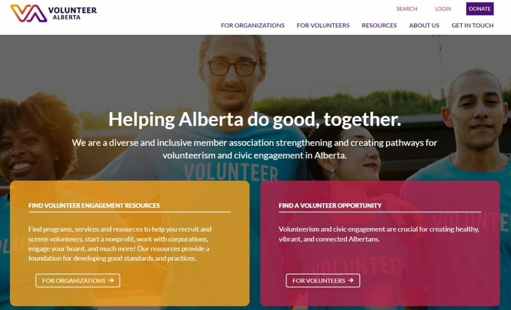 Volunteer Alberta Website